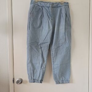 Armani Exchange Sky Blue Buttoned Pants